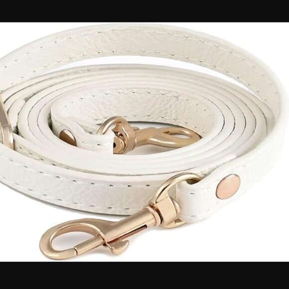 Leather PU Strap Replacement for Handbags Crossbody NWT White Gold Hardware - Picture 4 of 6